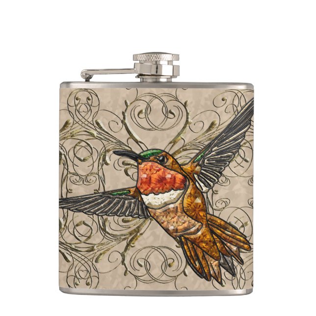 Rufous Hummingbird Flask (Front)