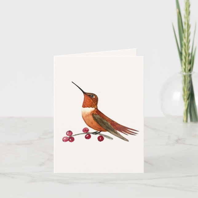 Rufous Hummingbird Greeting Card (Front)