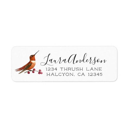 Rufous  Hummingbird  Label