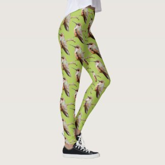 Rufous Hummingbird Sitting in the California Lilac Leggings