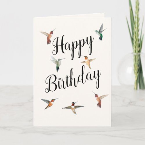 Rufous Hummingbirds  Birthday Card