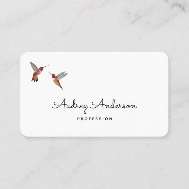 Rufous Hummingbirds Business Card (Front)