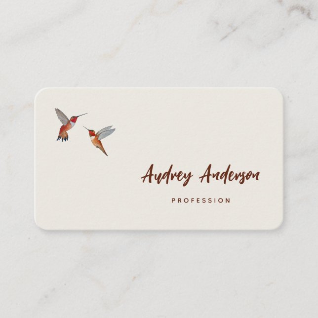 Rufous Hummingbirds Business Card (Front)