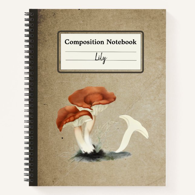 Rufous Milkcap Mushroom Personalized Composition Notebook (Front)