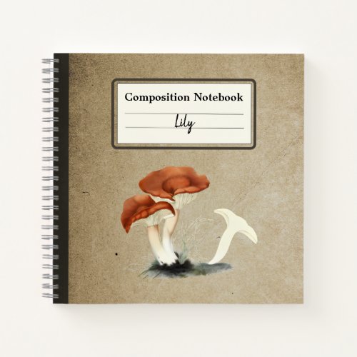 Rufous Milkcap Mushroom Personalized Composition Notebook