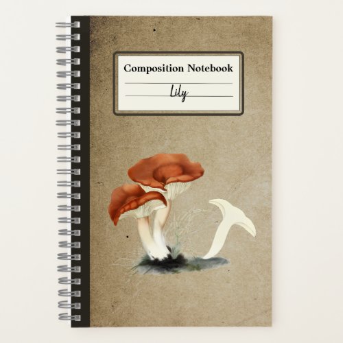 Rufous Milkcap Mushroom Personalized Composition Notebook