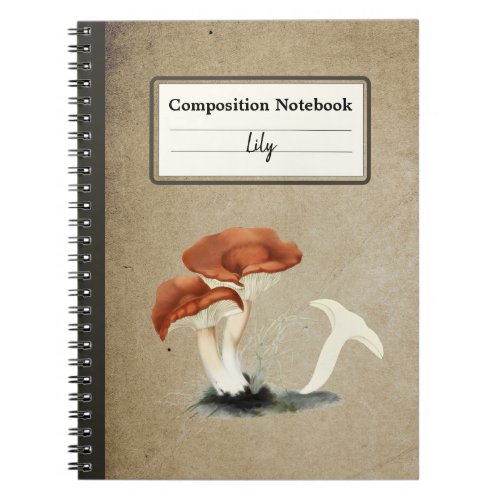 Rufous Milkcap Mushroom Personalized Composition Notebook