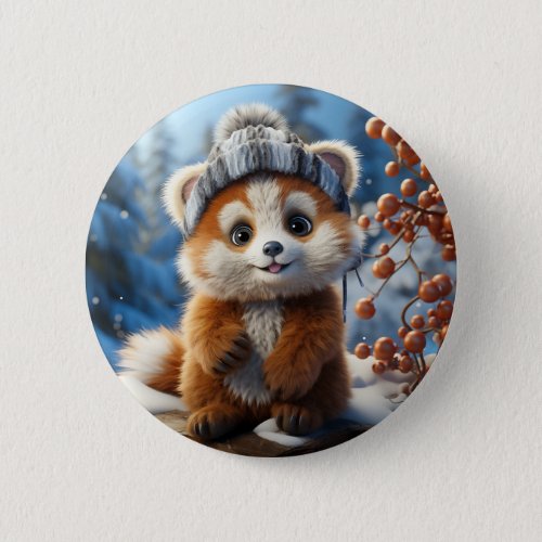 Rufus _ An adorable red panda Button