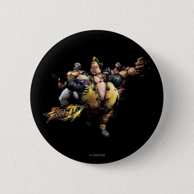 Rufus, El Fuerte & Zangief Button (Front)