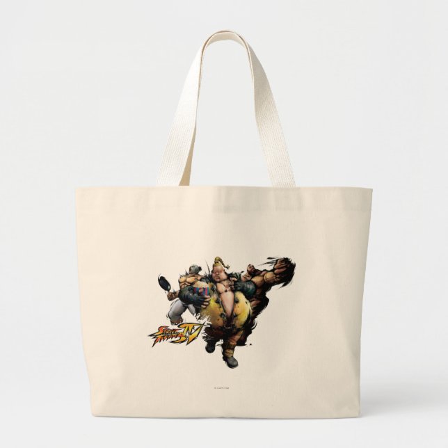 Rufus, El Fuerte & Zangief Large Tote Bag (Front)