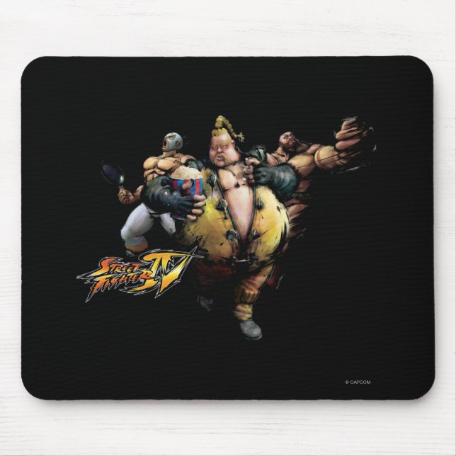 Rufus, El Fuerte & Zangief Mouse Pad (Front)