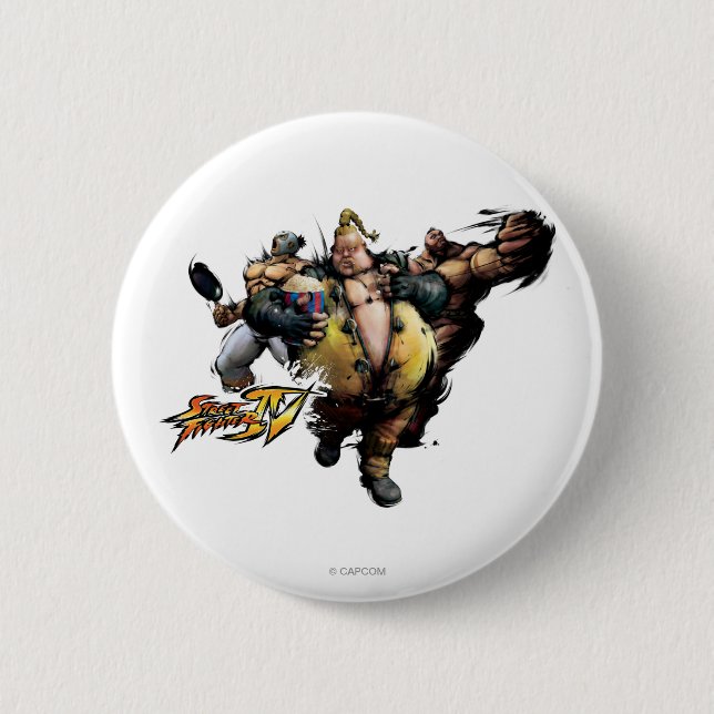 Rufus, El Fuerte & Zangief Pinback Button (Front)