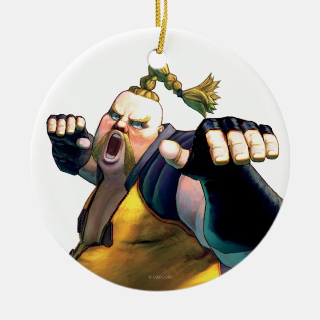 Rufus Yelling Ceramic Ornament (Front)