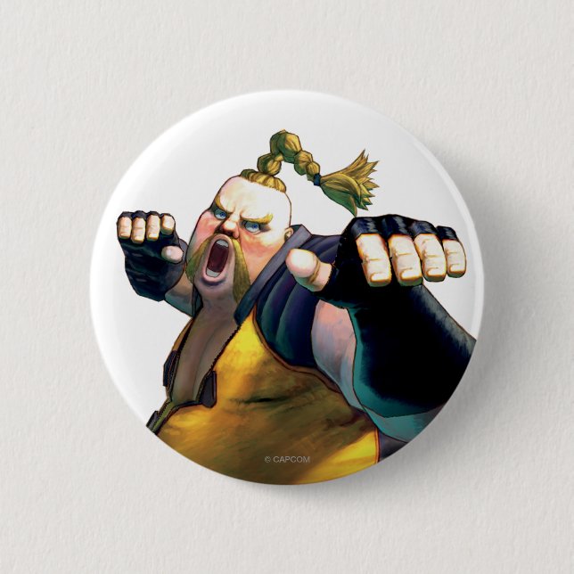 Rufus Yelling Pinback Button (Front)