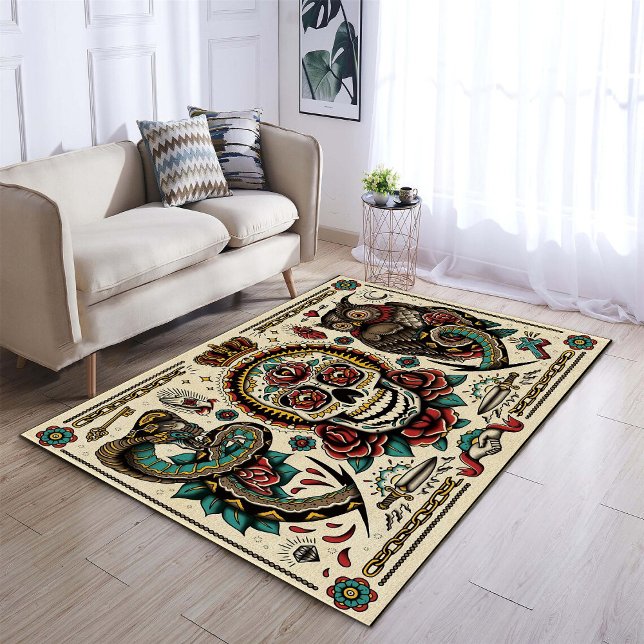 Rug Artistry: Tattoo-Inspired Floor Coverings (Tattoo rug)