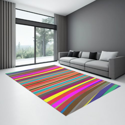 Rug Colorful Stripes Modern 