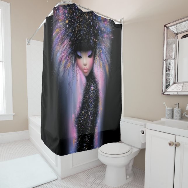 Rug Cosmic Diva Stellar Glow Shower Curtain (In Situ)