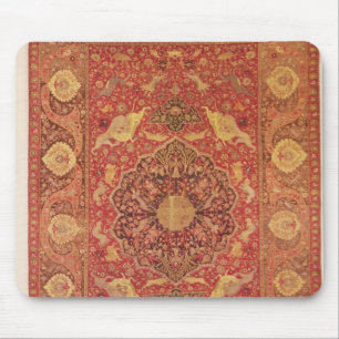 Rug decorated with scenes of fighting animals mouse pad