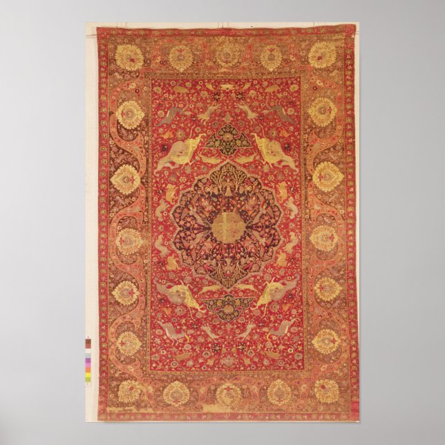 Rug decorated with scenes of fighting animals poster (Front)