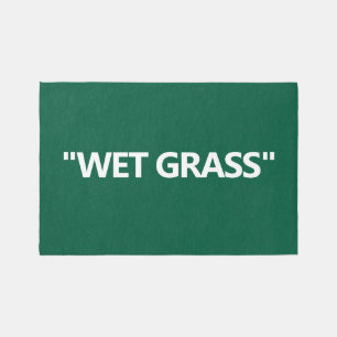 Rug Funny Custom Text Wet Grass Green