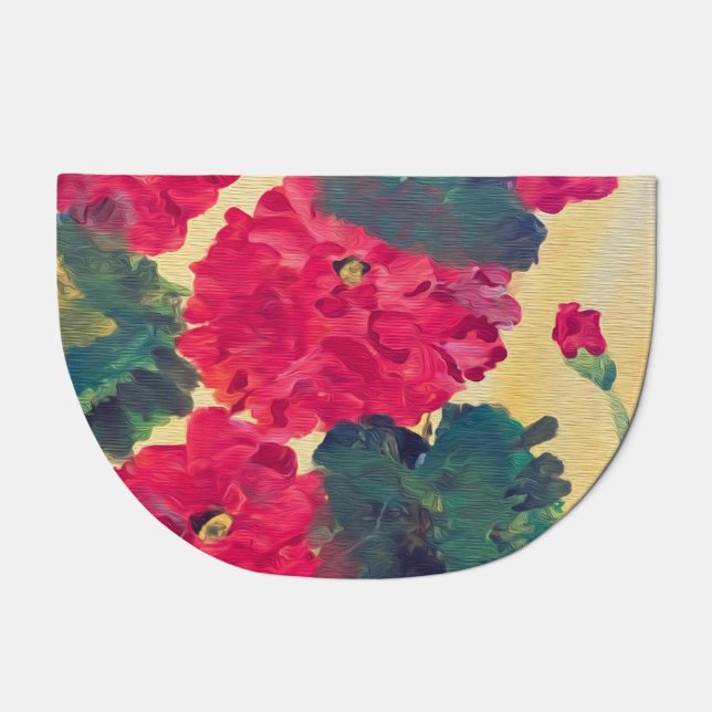 rug, geranium motif doormat (Front)