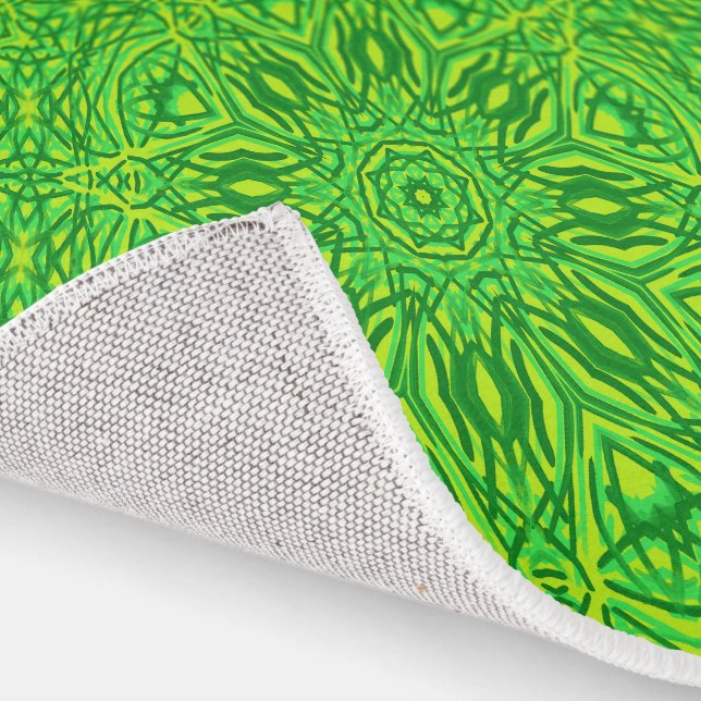 Rug Lime Green Dark Green Modern Mandela Pattern (Indoor)