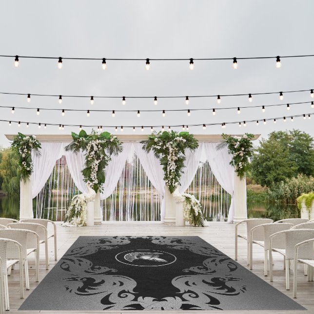 Rug Medusa Slayer Silver & Black (Insitu (Wedding 1))