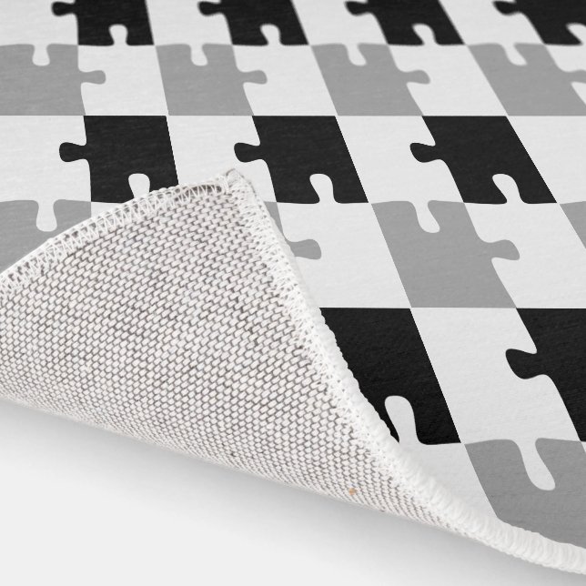 Rug Modern Black White Gray Pattern (Indoor)