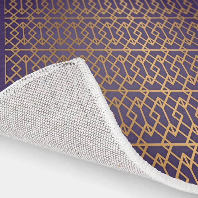 Rug Modern Geometric Gold Purple Pattern  (Indoor)