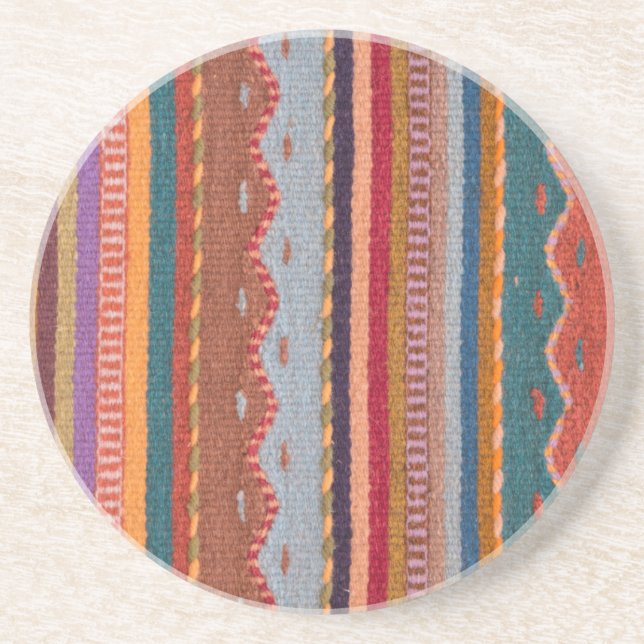 Rug patterns sandstone coaster (Front)