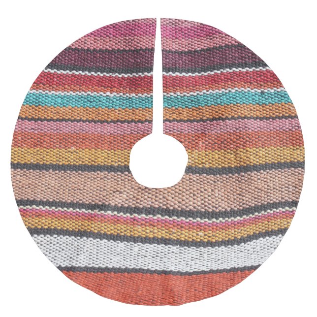 Rug Richness: Mexican Peruvian Textures Brushed Polyester Tree Skirt (Front)