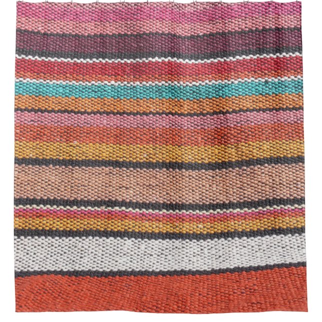 Rug Richness: Mexican Peruvian Textures Shower Curtain (Front)