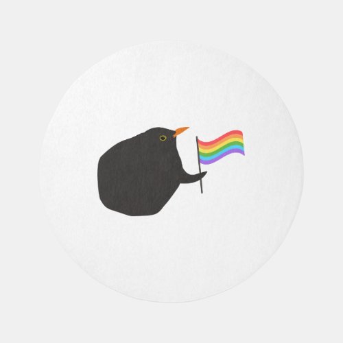 Rug with lgbt rainbow flag with bird
