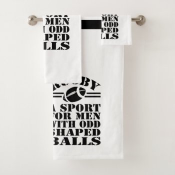 Rugby A Sport For Men With Odd Shaped Balls Bath Towel Set by Ricaso_Designs at Zazzle