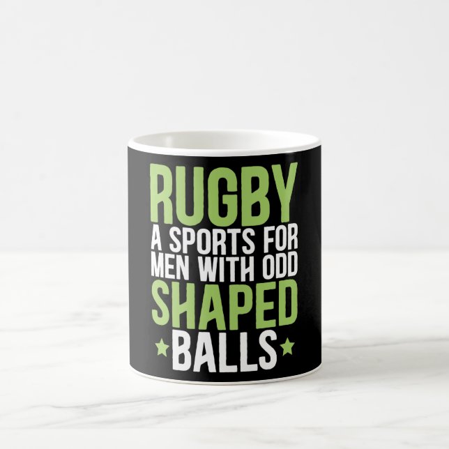 Rugby a sports for men with odd shaped balls coffee mug (Center)