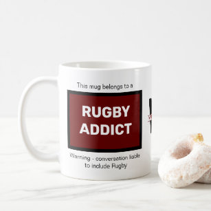 Rugby Addict Add Your Name Monogram Initial Coffee Mug