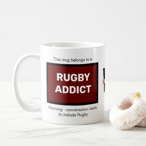 Rugby Addict Add Your Name Monogram Initial Coffee Mug