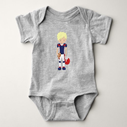 Rugby American Football Cute Boy Blond Hair Baby Bodysuit