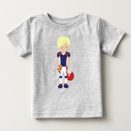 Rugby American Football Cute Boy Blond Hair Baby T_Shirt