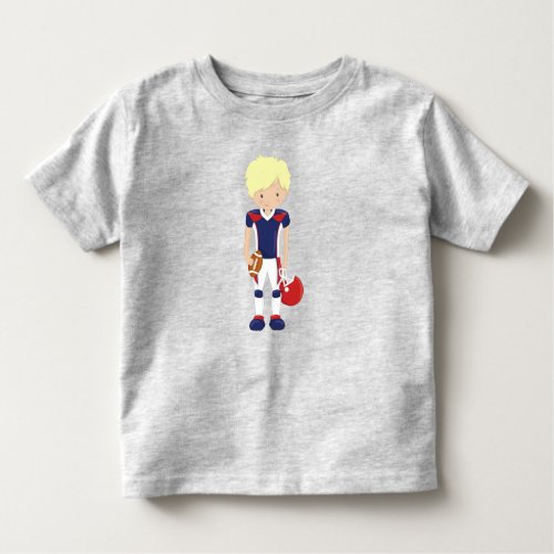 Rugby American Football Cute Boy Blond Hair Toddler T_shirt