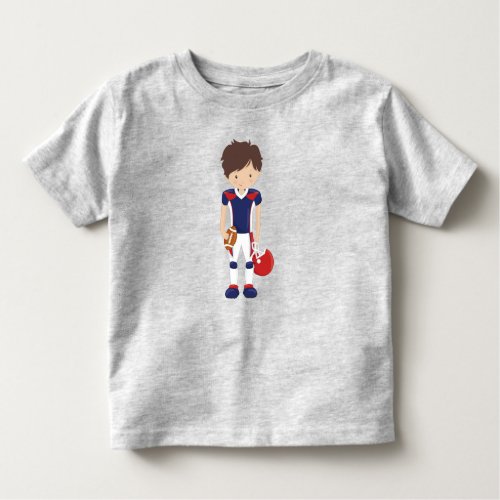 Rugby American Football Cute Boy Brown Hair Toddler T_shirt
