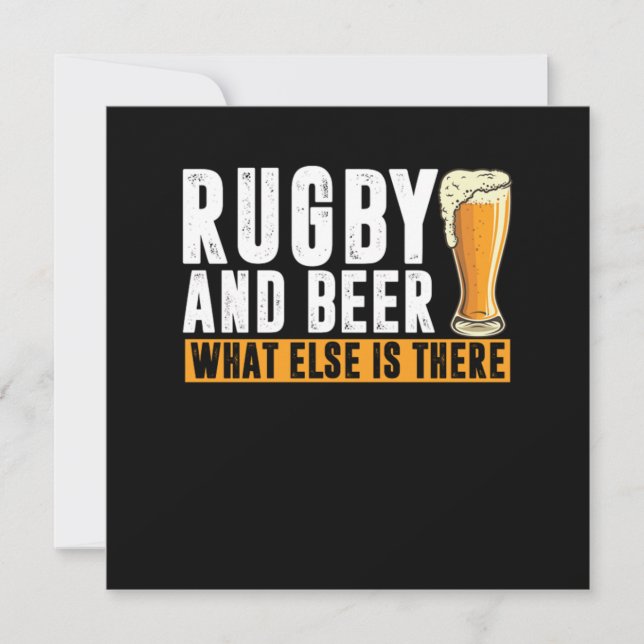 Rugby And Beer Rugby Player Rugby Team Gift Invitation (Front)