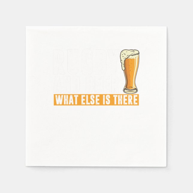 Rugby And Beer Rugby Player Rugby Team Gift Napkins (Front)