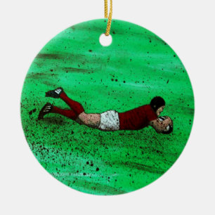 Rugby Art Ceramic Ornament
