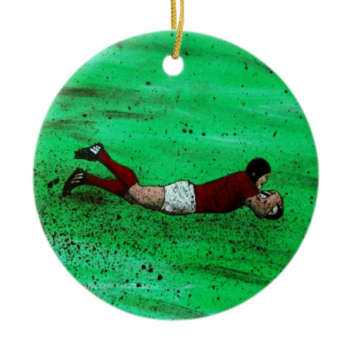Rugby Art Ceramic Ornament
