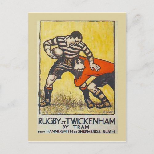 Rugby at Twickenham by tram from Hammersmith Postcard