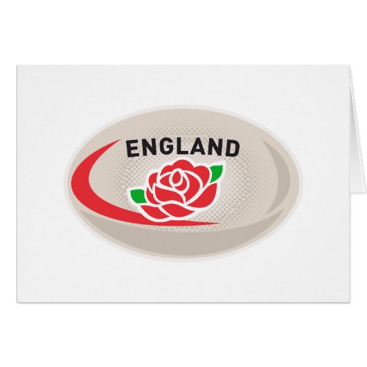 Rugby Ball England English Rose Cards (Front Horizontal)