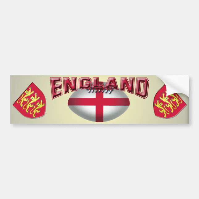 Rugby Ball Flag of England Bumper Sticker | Zazzle