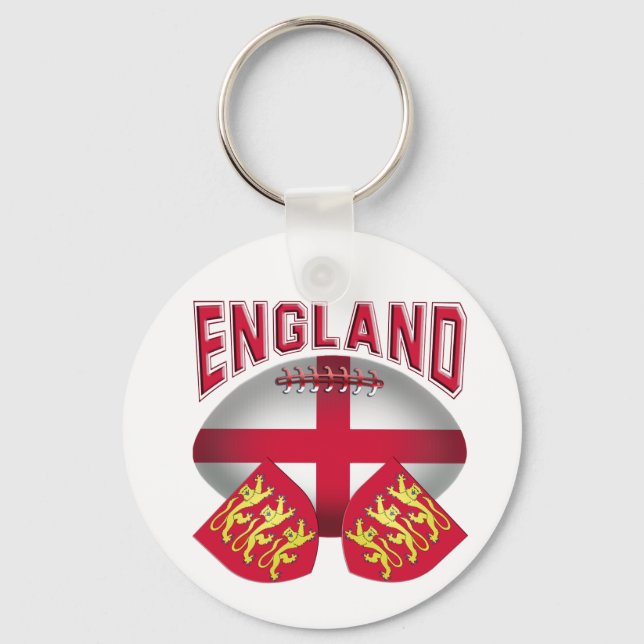 Rugby Ball Flag of England Keychain (Front)