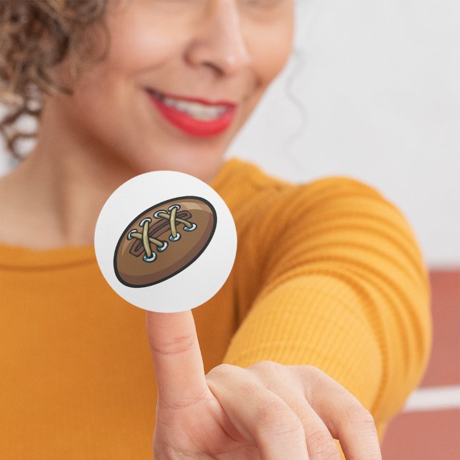 Rugby Ball Fun Sports Graphic Classic Round Sticker (Creator Uploaded)